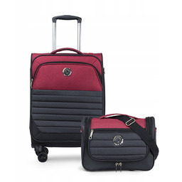 PUCCINI Zestaw WALIZEK Podróżnych Kabinowa + Kuferek Miękkie