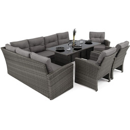 Zestaw mebli ogrodowych dla 9 osób KRETA Technorattan