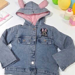 Kurtka jesienno zimowa dziewczęca jeansowa z futerkiem