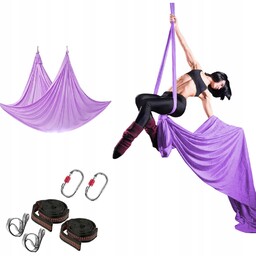 Szarfa Akrobatyczna, Chusta Aerial Silk Wielofunkcyjna 6M Fioletowy