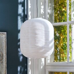 HAY Klosz lampy Oblong, biały, papier/bambus, Ø42 cm