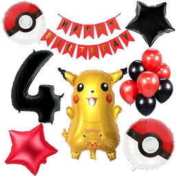 ZESTAW BALONÓW NA 4 URODZINY 4 LATKA POKEMON