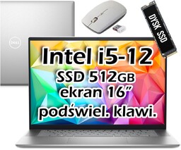 Laptop Dell Intel i5-12 SSD 512GB 16 cali