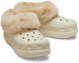 Damskie Ocieplane Klapki Buty Chodaki Crocs Furever Crush