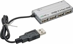 InLine 33295S mini USB 2.0 koncentrator 4-portowy srebrny