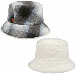 Kapelusz Dwustronny Doriet Check Bucket by Mayser, niebieski,