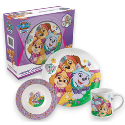 Zestaw obiadowy ceramiczny PSI PATROL SKYE talerzyk miska