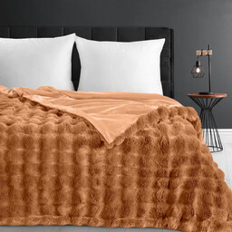 Narzuta futrzana miodowa z efektem 3D NOZ-03