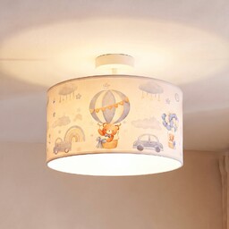 Lampy sufitowe Duolla, Kids Print, niebieski, pokój dziecięcy,