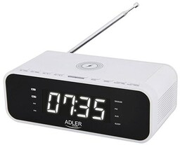Adler Radiobudzik z bezprzewodową ładowarką i FM