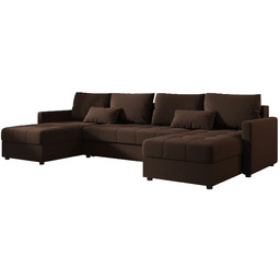 Edinos Brązowy rozkładany narożnik w kształcie U G6-E87