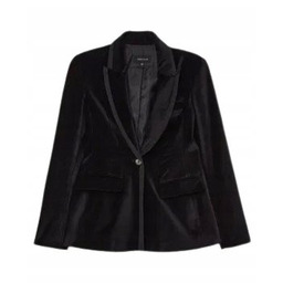 Karen Millen Czarny Żakiet Welurowy z Klapami