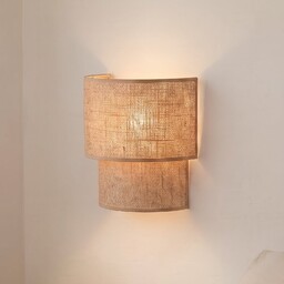Lampa Ścienna Duolla, Boho, brąz rdzawy, przedpokój, tkanina