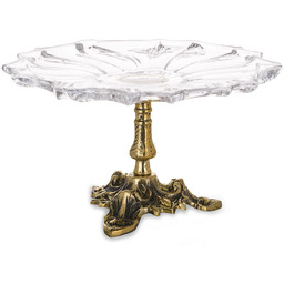 Pl Wyrób dekoracyjny patera szkło+mosiądz 11x20,5 143084