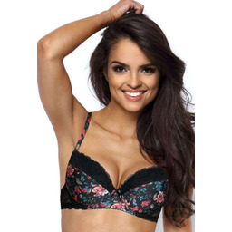 Biustonosz push-up czarno-różowy Clarie M-3155/11-75C