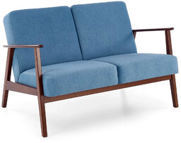 Elior Niebieska tapicerowana sofa dwuosobowa vintage - Alexander