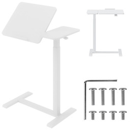 MACLEAN MOBILNE BIURKO/STAND NA LAPTOP, BIAŁE, REGULACJA WYSOKOŚCI
