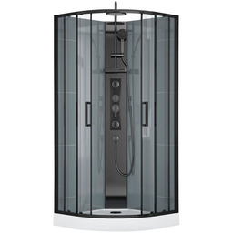 Kabina prysznicowa zabudowana z hydromasażem czarna 90x90 Wega