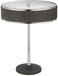 LAMPA STOŁOWA metalowo-szklana grafitowy okrągły klosz styl nowoczesny