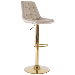 Elior Beżowy hoker z podnóżkiem na złotej nodze