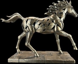 rzeźba figurka KOŃ W GALOPIE PODŚWIETLANY VERONESE WU78112A1