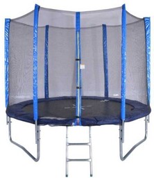 Trampolina Ogrodowa Czarno-Niebieska z Siatką 250 cm