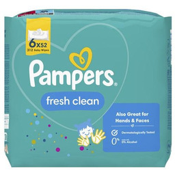 Chusteczki Nawilżane Pampers Fresh Clean, 6 x 52