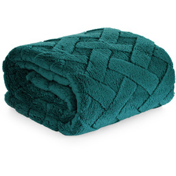 Koc 200 x 220 Pluszowy Jodełka Caro C.Zieleń