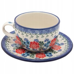 Filiżanka 200 ml spodek Ceramika Artystyczna Bolesławiec wzór