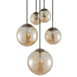 Lindby - Teeja 5 Cluster Lampa Wisząca Amber