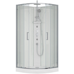Kabina prysznicowa zabudowana z hydromasażem biała 90x90 Wega