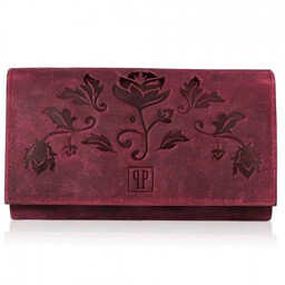 Portfel damski skórzany PAOLO PERUZZI różowy T-44-CHR