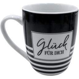 Dekohelden24 Kubek do kawy/filiżanka z porcelany w czarno-białe