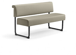 Sofa START, 1400 mm, eko-skóra, szary, czarny