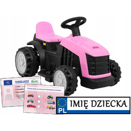Traktor na akumulator Tablica Z Imieniem prawo jazdy