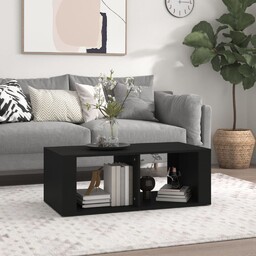 vidaXL Stolik kawowy, czarny 100x50x36 cm, materiał drewnopochodny