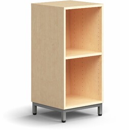 Regał QBUS, 1 półka, nóżki, 868x400x400 mm, srebrny,