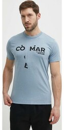 Colmar t-shirt męski kolor niebieski z nadrukiem
