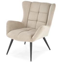 Elior Beżowy tapicerowany fotel uszak W9-A94