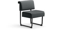 Sofa START, 600 mm, skóra ekologiczna, antracyt, czarny
