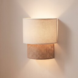 Lampa Ścienna Duolla, Boho, brąz rdzawy, przedpokój, tkanina