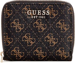 GUESS Laurel SLG Small Zip Around Bag, Brązowe