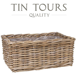 PROSTOKĄTNY KOSZ Z RATTANU Z FOLIĄ 45x35x20 cm