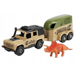 Auto Z Przyczepą Oraz Dinozaurem Do Skręcania Zabawka