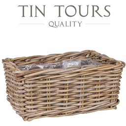 PROSTOKĄTNY KOSZ Z RATTANU Z FOLIĄ 37x27x16 cm