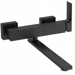 Bateria kuchenna Zlewozmywakowa ścienna Czarna Mat black Cubic