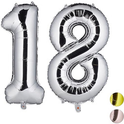 Relaxdays Balon foliowy, dekoracja na 18 urodziny, XXL