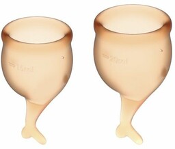 Kubeczki Menstruacyjne Feel Secure Menstrual Cup Set Pomarańczowy