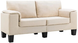 Elior 2-osobowa kremowa sofa z podłokietnikami - Ekilore