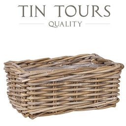PROSTOKĄTNY KOSZ Z RATTANU Z FOLIĄ 33x23x14 cm
